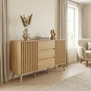 Buffet moderne de couleur claire, écologique et durable, avec <span class=keywords><strong>étagère</strong></span>s réglables, table <span class=keywords><strong>console</strong></span> pour salon, hôtel, entrée - Product Image 1