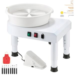 Tornio per Ceramica da 11 Pollici, Macchina per Modellare la Ceramica con Velocità Regolabile 60-300 RPM, Controllo a Pedale e Vasca Rimovibile - Product Image 1