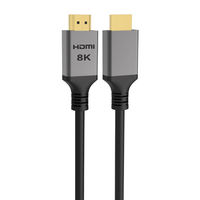 Cable Ultra 2.1 Ethernet VRR ALLM con Conectores Macho-Macho de Cobre, Carcasa de Aluminio Gris, Chapado en Oro, Blindado y Estañado, 48Gbps, 8K@60Hz, 4K@120Hz
