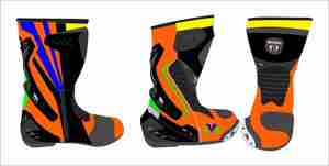 Botas de moto a media pantorrilla con parte superior sintética, suela de goma, colores mixtos, cierre de cremallera, zapatos de montar unisex, zapatos de carreras de cuero para motocicleta - Product Image 2