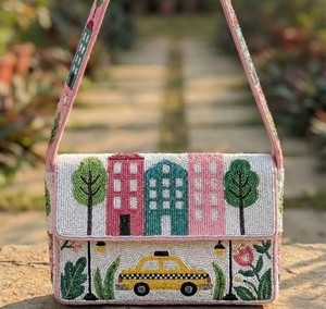 Bolso de noche con cuentas Venice Lamdcsape, bolso de hombro italiano con solapa de cuentas para mujer, bolso de mano para fiesta de verano, viajes, uso casual - Product Image 5