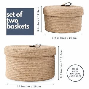 Customised Handwoven Large Round Cotton Rope Woven Eco-Friendly Foldable Home Organizer Storage Basket with Lid for Baby Nursery - Product Image 3