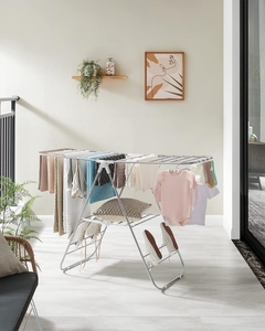 New design Stainless steel portable clothes drying rack folding <b>laundry</b> rack indoor outdoor customization available - Product Image 3