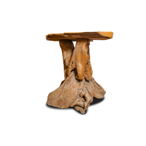 ARTERRA Premium Eco-Friendly Antique Rustic Teak Root Bar <b>Table</b> Set <b>with</b> Handcrafted <b>Stools</b> for Hotel Bar Cafe & Resort - Product Image 2