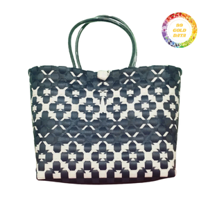 Bolsa de mano versátil de plástico tejido para compras diarias, artesanía tradicional vietnamita, precio al por mayor - Product Image 1