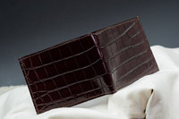 Portefeuille pour homme en cuir d'alligator véritable de couleur noire/brune, design tendance 2026, design haut de gamme