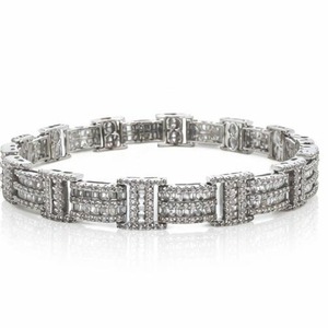 <b>925</b> Sterling <b>Silver</b> Moissanite Hiphop <b>Bracelet</b> Jewelry Accessory for <b>Men</b> Women Wedding and Party Wear for Unisex - Product Image 1
