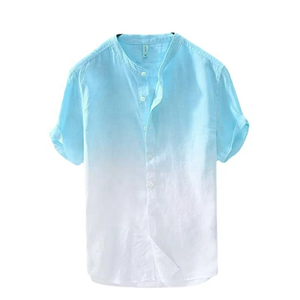 Chemise Hawaïenne Dégradée Décontractée à Col Montant et Manches Courtes pour Homme – Coupe Ample et Oversize – Idéale pour l'Été - Product Image 5