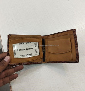 Cartera de cuero hecha a mano con bloqueo RFID de lujo Cartera de cuero de cocodrilo - Product Image 3