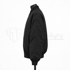 Chaqueta Bomber Negra para Hombre, Cierre de Cremallera, Color Sólido, Ropa Exterior Informal, Corte Regular, Material de Poliéster, Ropa de Otoño - Product Image 5