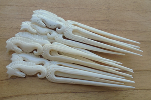 Épingle à cheveux traditionnelle en os |   Outil de coiffure fait main pour chignon - Product Image 2