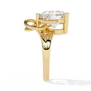 Anillo de Compromiso Clásico con Diamante Cultivado en Laboratorio de 4 Quilates, Corte Corazón, Oro de 10k, 14k, 18k, Certificado IGI, Diamante VS DEF para Aniversario o Boda - Product Image 4