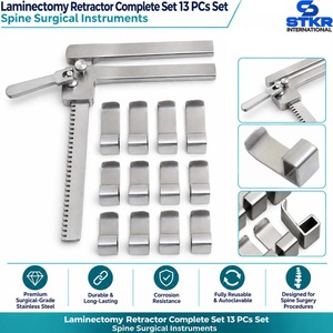 Juego de Retractores para Laminectomía de 13 Piezas, Instrumentos Quirúrgicos de Columna Vertebral, Herramienta Ortopédica Manual de Acero Inoxidable - Product Image 1