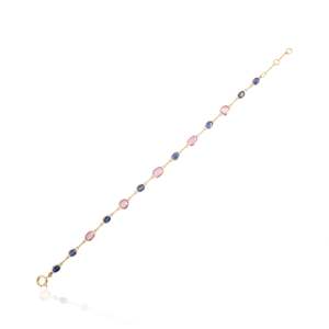 18K White Gold Oval Multi Sapphire Diamond Tennis <b>Bracelet</b>-IGI Certified Minimal <b>Stacking</b> - Product Image 6