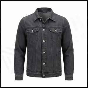 Veste en jean de haute qualité Oem en coton lourd homme bleu marine broderie surdimensionné conception de logo personnalisé veste en jean pour hommes pour hommes - Product Image 2