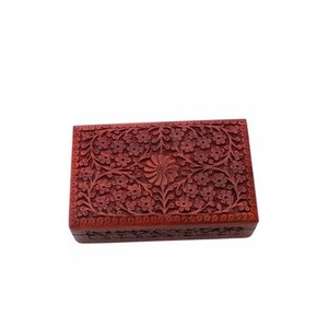 Caja de Joyería de Cinabrio Tallada a Mano al por Mayor |   Artesano de Moradabad, India - Product Image 1