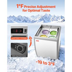 Commercial Kitchen <b>Refrigeration</b> Equipment 5.6 Cu.ft Gelato Dipping Cabinet Locking Ice Cream Display Case for Restaurants Top - Product Image 2