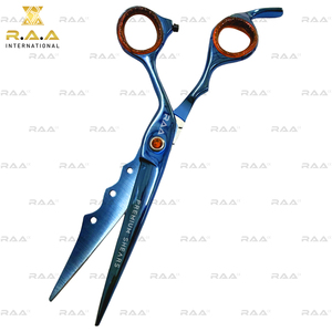 Tijeras de Peluquería Profesionales R.A.A. INTERNATIONAL RAA-179 de 6.5 Pulgadas, Acero Inoxidable Japonés J2, para Zurdos, Azul Titanio, Larga Duración - Product Image 3