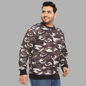 Sublimation Tie-Dye Fleece Sublimation <b>Sweatshirt</b> <b>Men</b> Crew Neck Casual Regular Fit Autumn Gray <b>White</b> Patterned Long Sleeve - Product Image 3