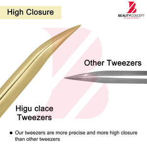 Pinzas de Acero Inoxidable Reforzadas, Punta Puntiaguda para Depilar Cejas y Extensión de Pestañas, Juego de Pinzas de Alta Precisión - Product Image 3