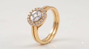 Bague de Fiançailles Classique à Double Bande Effet Halo Illusion avec Diamant de Laboratoire Taille Marquise et Princesse, Bijoux Personnalisés OEM - Product Image 2