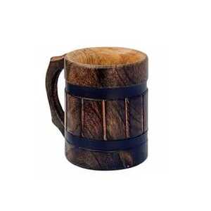 Classic Wood Tea <b>Cup</b> and <b>Saucer</b> Set Durable Leak-Proof Eco-Friendly Round Shape Business Gift Skies Traders Model WCS01 - Product Image 2