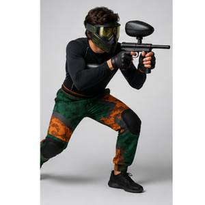 Custom Sublimated <b>Paintball</b> Pants Green Orange Camo With Knee Pads Lightweight Outdoor Shooting Games Joggers - Product Image 6