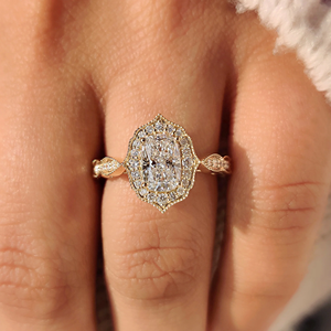 Exquisito Anillo de Compromiso con Diamante de Corte Alargado, Estilo Vintage, Plata, Oro de 10, 14 y 18 Quilates, Diseño Único, Proveedor - Product Image 3