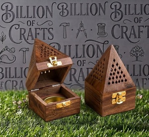Wooden <b>Incense</b> Burner Bakhoor Holder Aromatic Diffuser Ventilated Triangle <b>Box</b> for Home Decor - Product Image 5