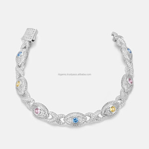 RB Gems Custom VVS Diamond Bezel Set Iced Out Cuban <b>Bracelet</b> 14K <b>Gold</b> GIA Certified Heart Cut Romantic Gift Jewelry for Men - Product Image 3