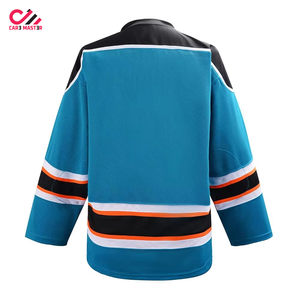 Factory Price Printed Top Stitched Pro Hockey Jersey Custom Blue 100% Polyester Breathable Quick Dry Short <b>Ice</b> Hockey Uniform - Product Image 2