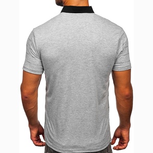 Chemises décontractées pour hommes en coton 100% uni avec logo personnalisé, grande taille, manches courtes, anti-plis, design simple, tissu jersey - Product Image 3