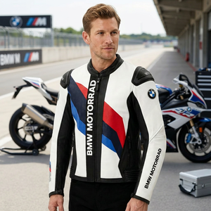 เสื้อแจ็คเก็ตมอเตอร์ไซค์หนังพิมพ์ลายแบบรีดร้อน 220 กรัม แบรนด์สั่งทำพิเศษ แขนยาว กันลม ใส่ได้ทั้งฤดูร้อน สำหรับผู้ชาย - Product Image 2