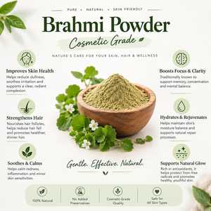 Poudre de feuilles de Brahmi traditionnelle 100g, qualité cosmétique, issue de poudre de feuilles de Brahmi, pour masques capillaires et soins du cuir chevelu. - Product Image 3