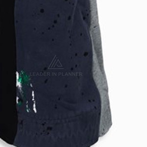 Pantalon de survêtement évasé déchiré bleu marine pour homme, taille élastique, style streetwear décontracté, en coton tricoté vieilli, style automne - Product Image 5