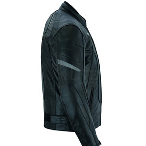 Veste de moto élégante, confortable et respirante pour homme, en cuir résistant, imperméable, coupe-vent, avec rembourrage de sécurité et fermeture éclair réglable - Product Image 4