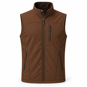 Chaleco Deportivo para Exteriores, Forrado de Forro Polar, Cuello Alto, Ropa de Trabajo Cálida, Chaleco Softshell con Logotipo Personalizado para Hombre - Product Image 1