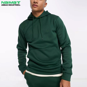 Conjunto Deportivo Informal de Invierno para Hombre de Naimat Abbas Industries, Sudadera con Capucha de Forro Polar, Color Verde Sólido, 100% Algodón, Secado Rápido, Manga Larga - Product Image 3