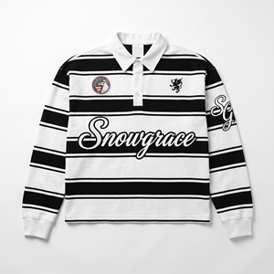 เสื้อเชิ้ตโพลีเอสเตอร์แขนยาวลายทาง คอปกพับได้ ทรงปกติ ยูนิเซ็กส์ สำหรับทุกฤดูกาล - Product Image 1