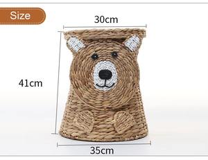 Panier en jacinthe d'eau tressé en forme d'ours, panier de rangement fait main, vente en gros, écologique, fabriqué au Vietnam - Product Image 6