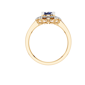 Bague de luxe en or massif 14k 18k avec saphir naturel certifié IGI, magnifique bijou de mariage classique pour femme, fête nuptiale - Product Image 4