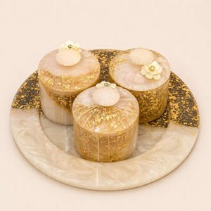 Luxury Handcrafted Resin Jar Set Textured Design Flower Pattern Foldable Stackable Dishwasher Safe Heatable <b>Kitchen</b> <b>Decor</b> - Product Image 6