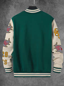 Vestes de baseball style hip-hop urbain pour hommes et femmes, vente en gros d'usine, sweat-shirts surdimensionnés personnalisés brodés - Product Image 2