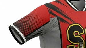 Nouveauté - Maillot de football américain à manches courtes pour homme, séchage rapide, respirant, protection UV, 100% polyester, imprimé personnalisé - Product Image 5