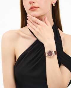 Montre en caoutchouc résistant à l'eau 50 m, mode, 33 mm, acier inoxydable, ronde, Alexander Ferros 2251R-08, verre saphir - Product Image 4