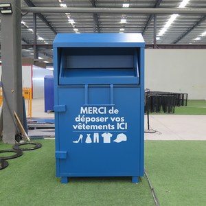 Bacs de dons verts avec support extérieur pour le recyclage et la collecte de vêtements usagés, boîte de collecte écologique pour vêtements et chaussures - Product Image 1