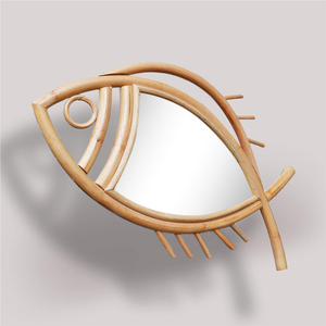 Newest design turtle <b>framed</b> rattan mirror cute mirrors for kids room accent direct price from manufacturer - Product Image 2