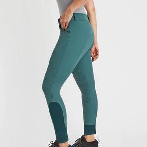 Culotte d'équitation taille haute pour femme, bleu sarcelle, tricotée, extensible dans les quatre sens, longueur mollet, avec poches et fermeture boutonnée 2026 - Product Image 6