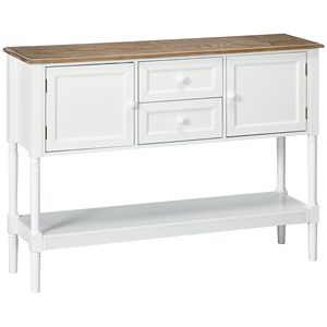 Contemporary Retro White Console <b>Table</b> with 2 Drawers Vintage <b>Sofa</b> <b>Side</b> <b>Table</b> for Entryway Living Room Bedroom - Product Image 1