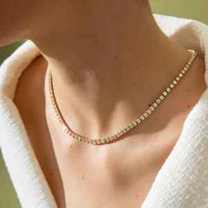 Collar de tenis de moissanita de alta calidad, pasa la prueba del diamante, cadena de joyería para bodas y fiestas, para mujeres y hombres - Product Image 2